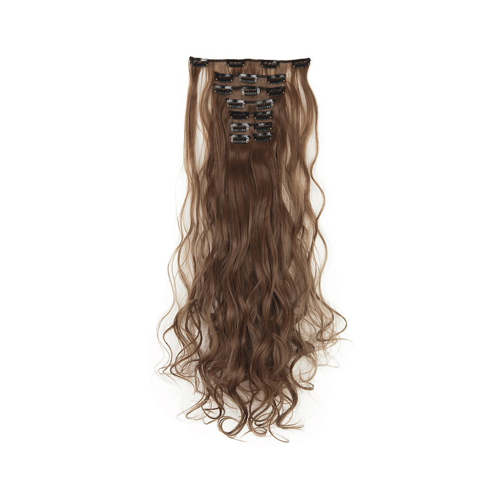 Women Long Wavy Curly Straight Full Head Clip-In 8Pcs Hair Extensions Hairpieces - Picture 50 of 79