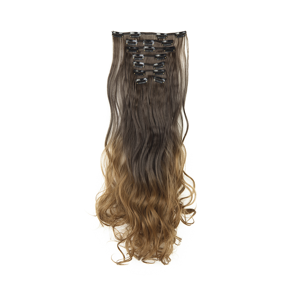 Women Long Wavy Curly Straight Full Head Clip-In 8Pcs Hair Extensions Hairpieces - Picture 60 of 79