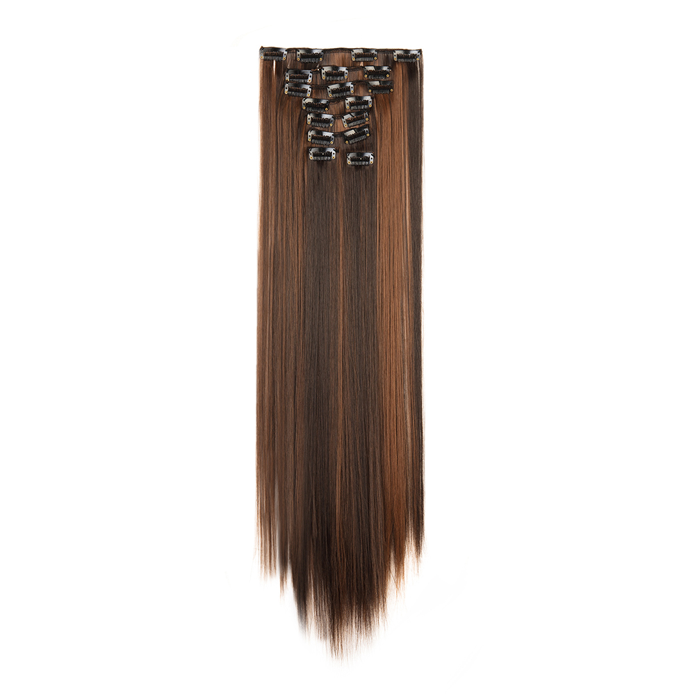 Women Long Wavy Curly Straight Full Head Clip-In 8Pcs Hair Extensions Hairpieces - Picture 69 of 79