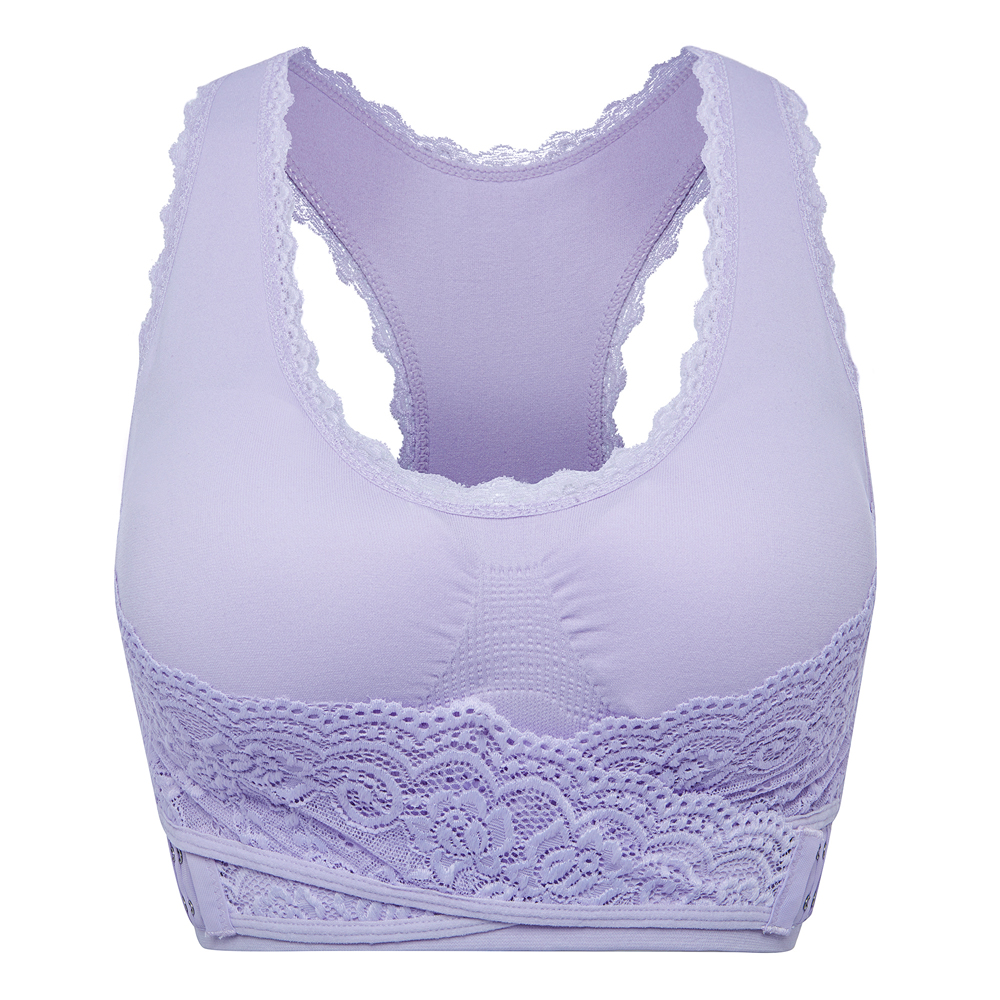 Women Bra Seamless Front Cross Side Button Lace Yoga Underwear Bras BIKINI Vest - Picture 15 of 46