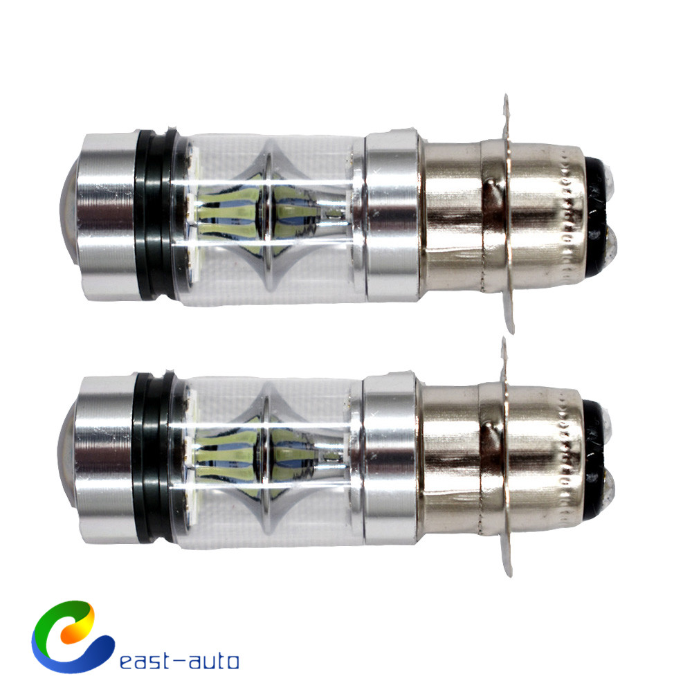 2x 50W LED Headlights Bulbs For Yamaha Wolverine 450 2006-2010 8000K Ice Blue