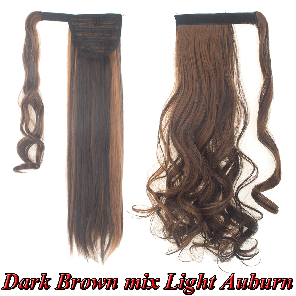Clip coda di cavallo dritta con coulisse lunga US 18/24 pollici in estensione capelli finti - Foto 26 di 26