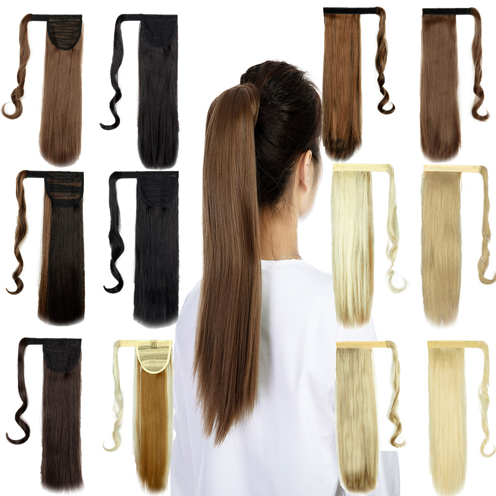 New Synthetic Hairpiece Ponytail Wrap Hair Extensions Straight