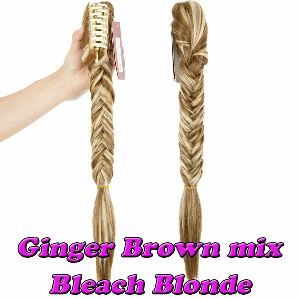 Long Braid Plait Clip In Drawstring Braided Ponytail Hair Piece