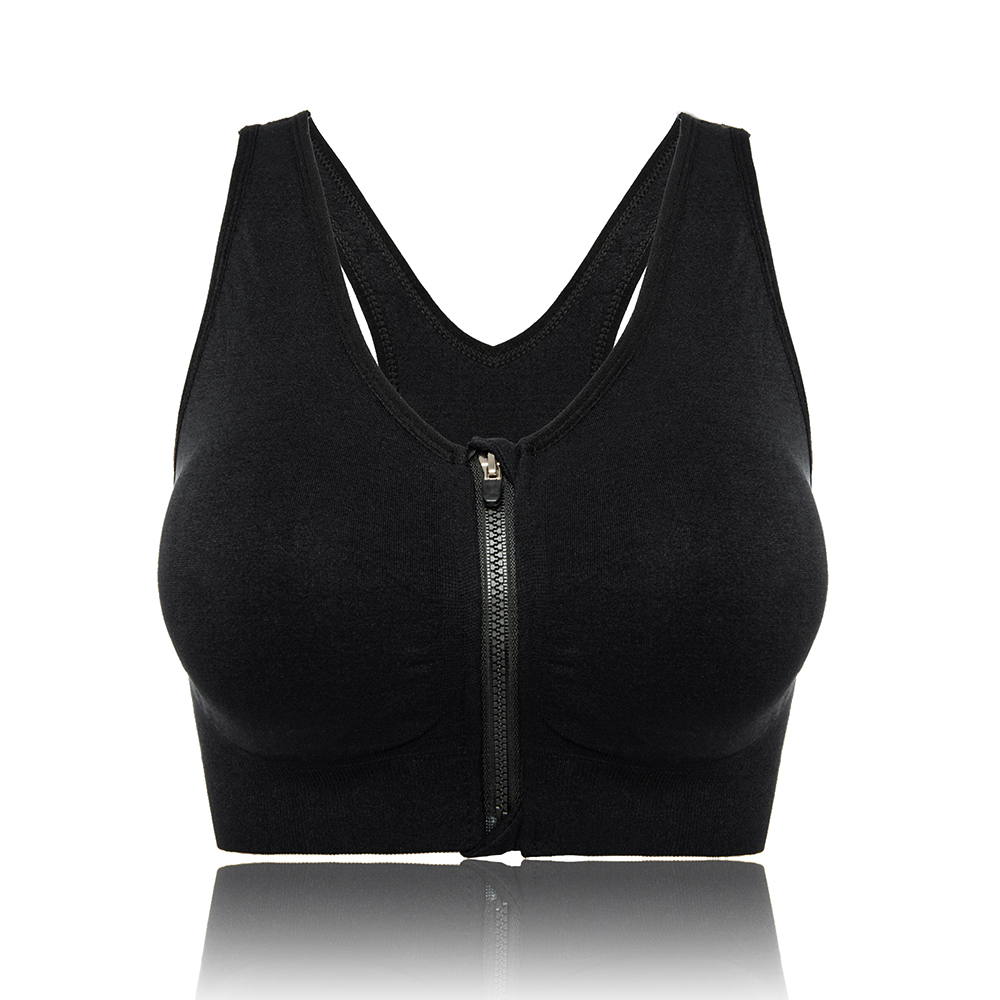Women Sports Bras Front Zipper Activewear Tank Vest Yoga Running Workout Fitness - Picture 18 of 18