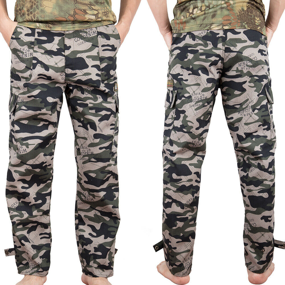 New Mens Military Combat Trousers Camouflage Cargo Camo Army Baggy Work Pants