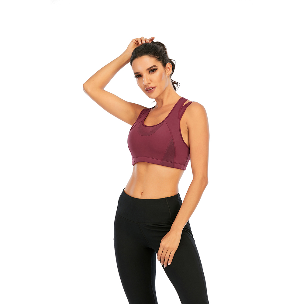 US Women Sports Bra Seamless High Impact Support Vest Yoga Gym Workout Fitness - Picture 18 of 21