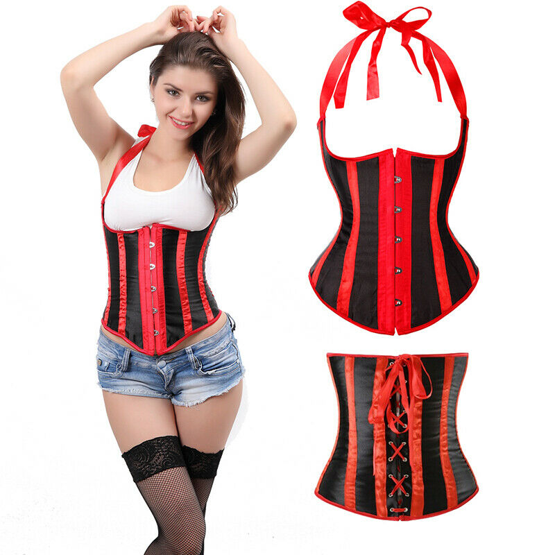 Women's Lace Up Corset Bustier Waist Cincher Sexy Top Lingerie Plus Size  Shaper