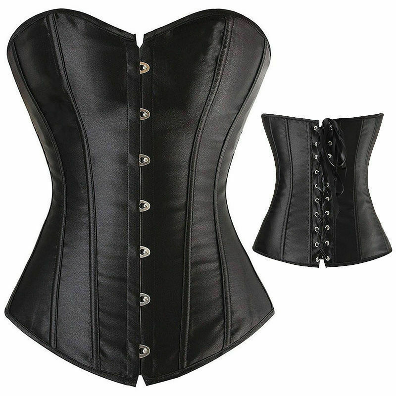 ZAMME Womens Steampunk Corset Gothic Clothing Jacquard PU leather Bustiers
