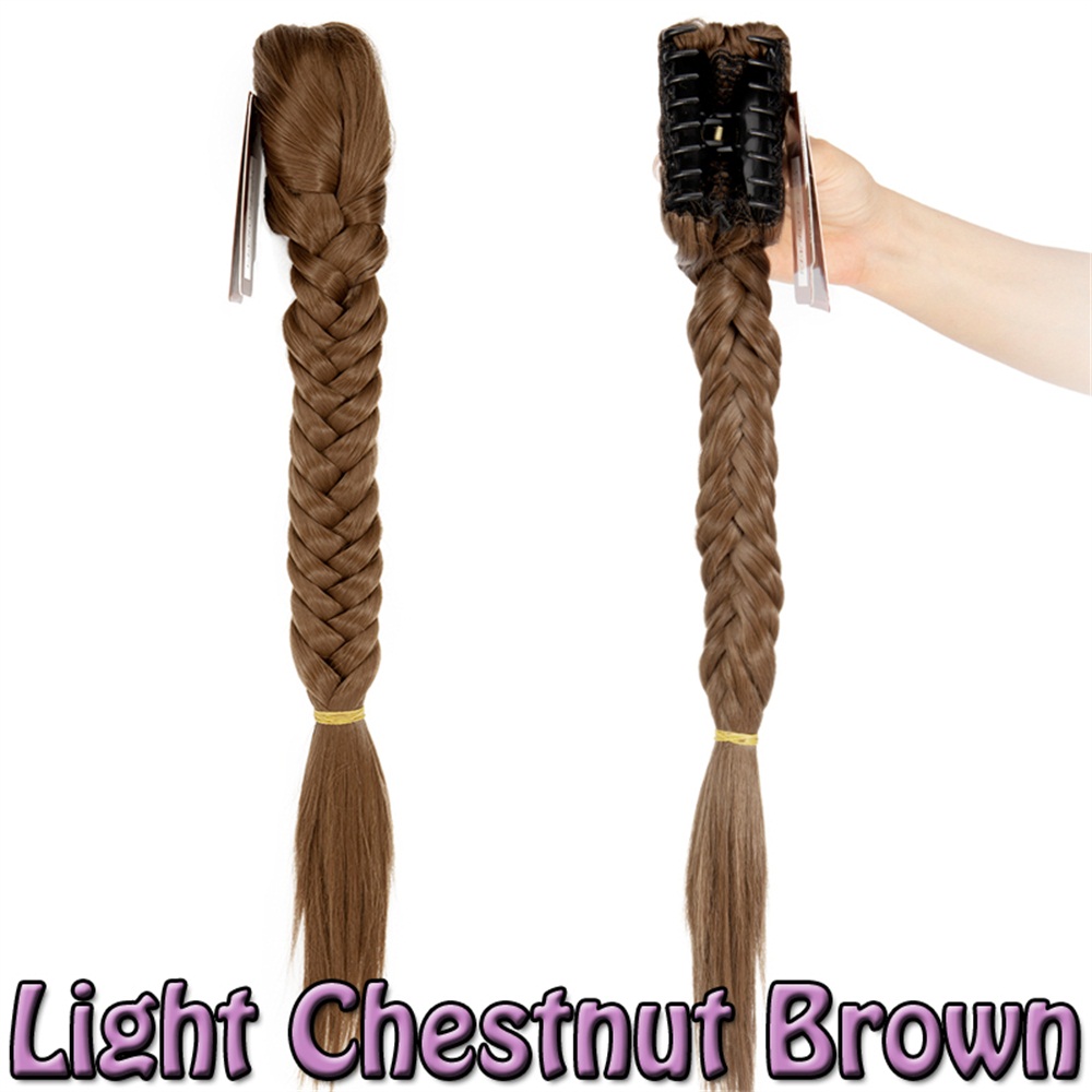 21/24'' Braided Ponytail Clip Drawstring Long Synthetic Hair Thick Ponytail Wigs - Picture 23 of 30