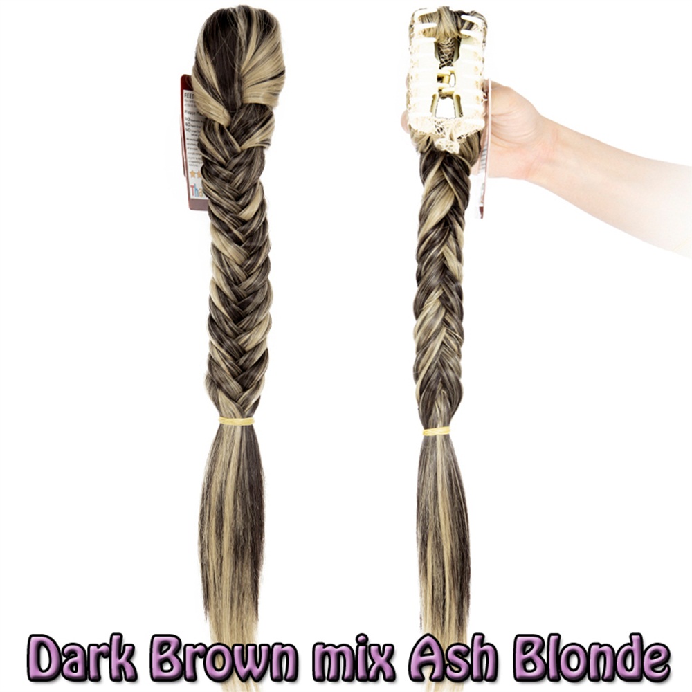 21/24'' Braided Ponytail Clip Drawstring Long Synthetic Hair Thick Ponytail Wigs - Picture 24 of 30