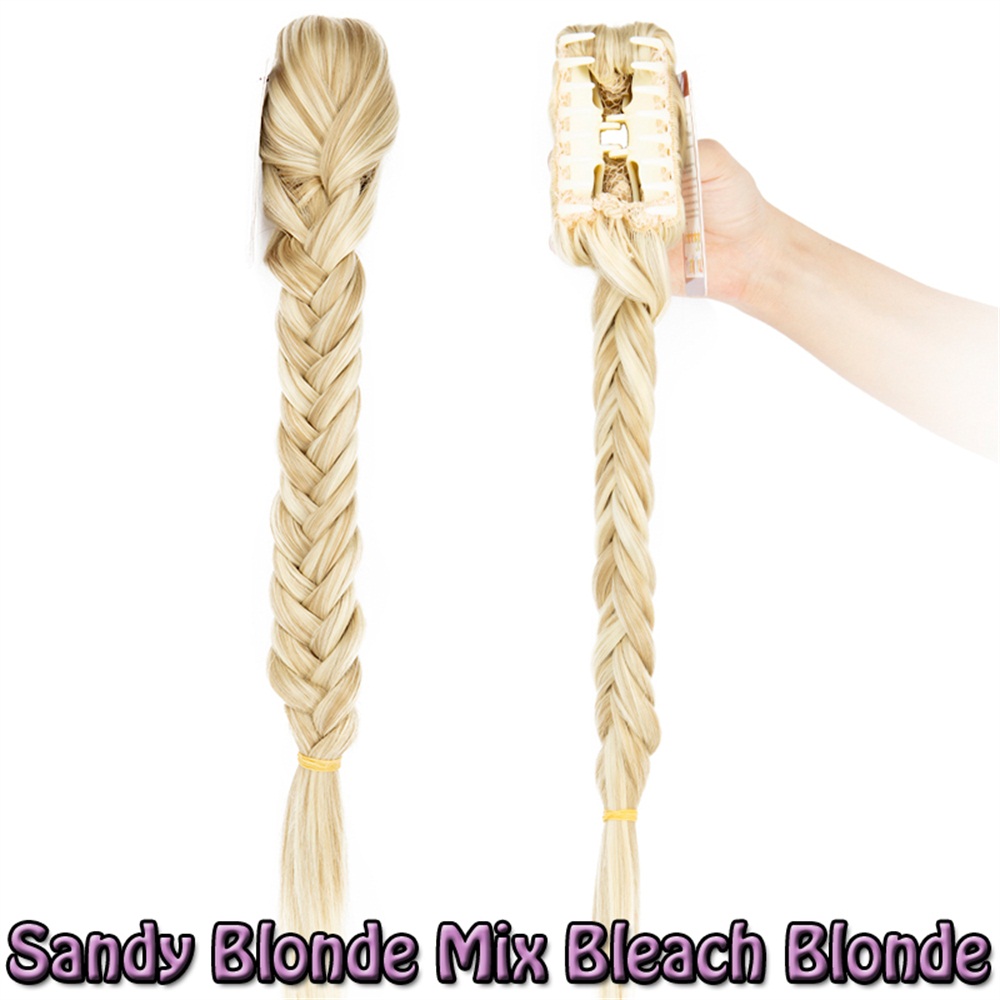 21/24'' Braided Ponytail Clip Drawstring Long Synthetic Hair Thick Ponytail Wigs - Picture 27 of 30
