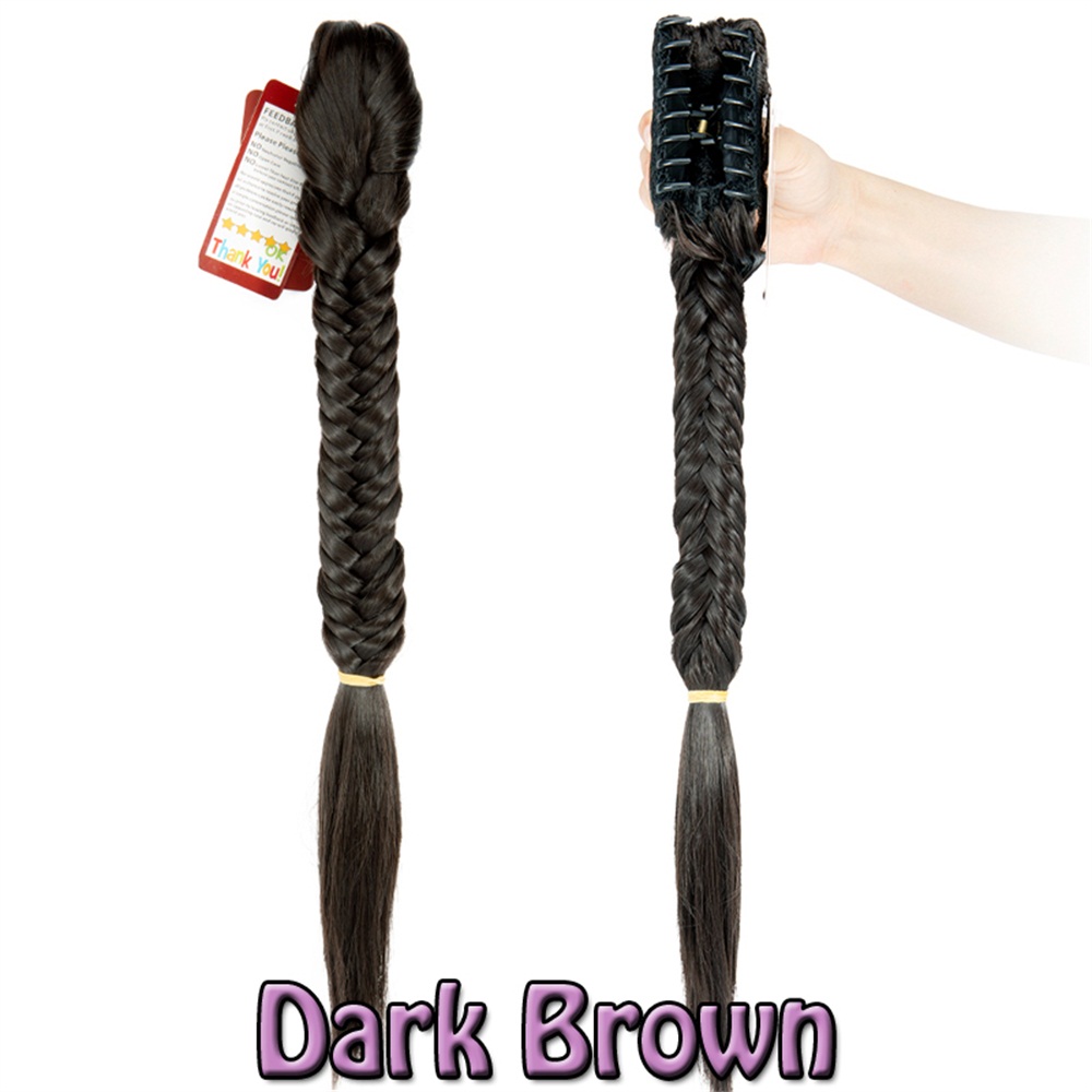 21/24'' Braided Ponytail Clip Drawstring Long Synthetic Hair Thick Ponytail Wigs - Picture 29 of 30