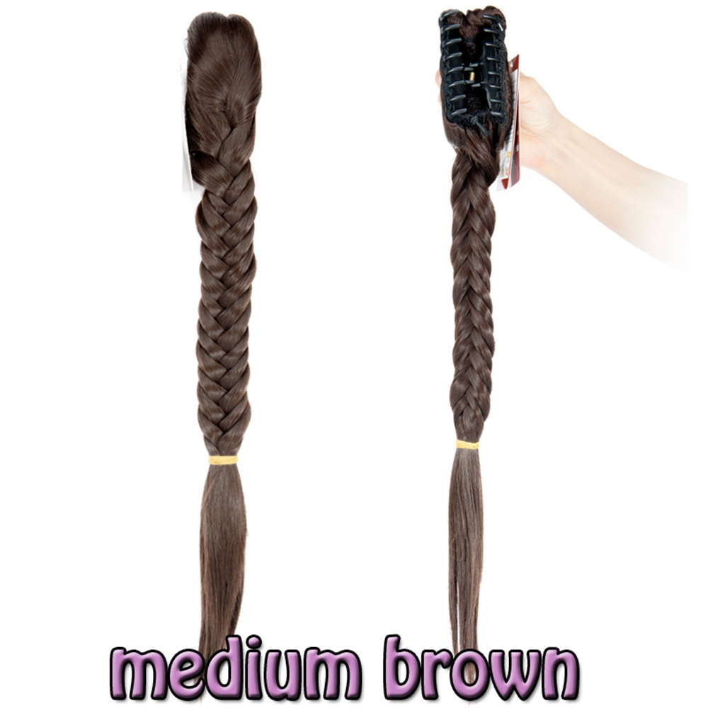 21/24'' Braided Ponytail Clip Drawstring Long Synthetic Hair Thick Ponytail Wigs - Picture 30 of 30
