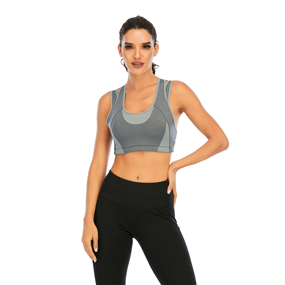 Women Sports Bra High Impact Walkout Crop Tops Longline Racerback Yoga Bra  Hot