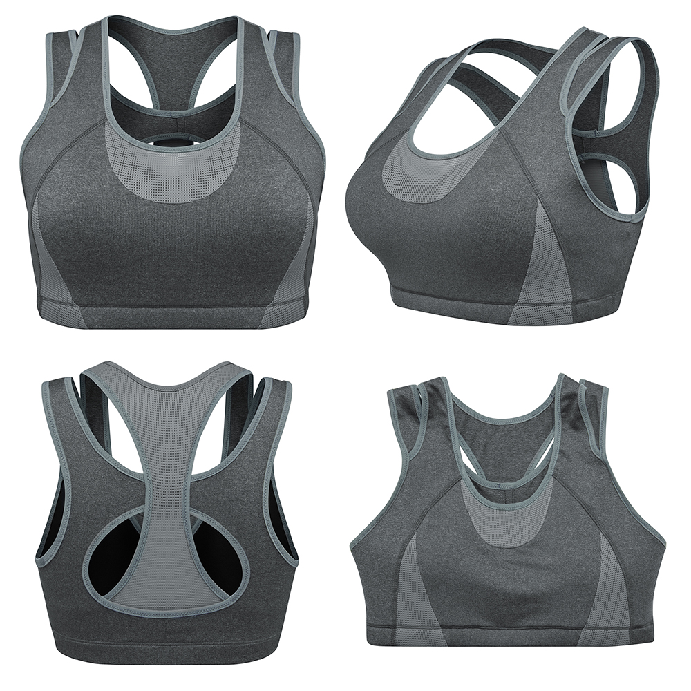 Women Sports Bra High Impact Walkout Crop Tops Longline Racerback Yoga Bra  Hot