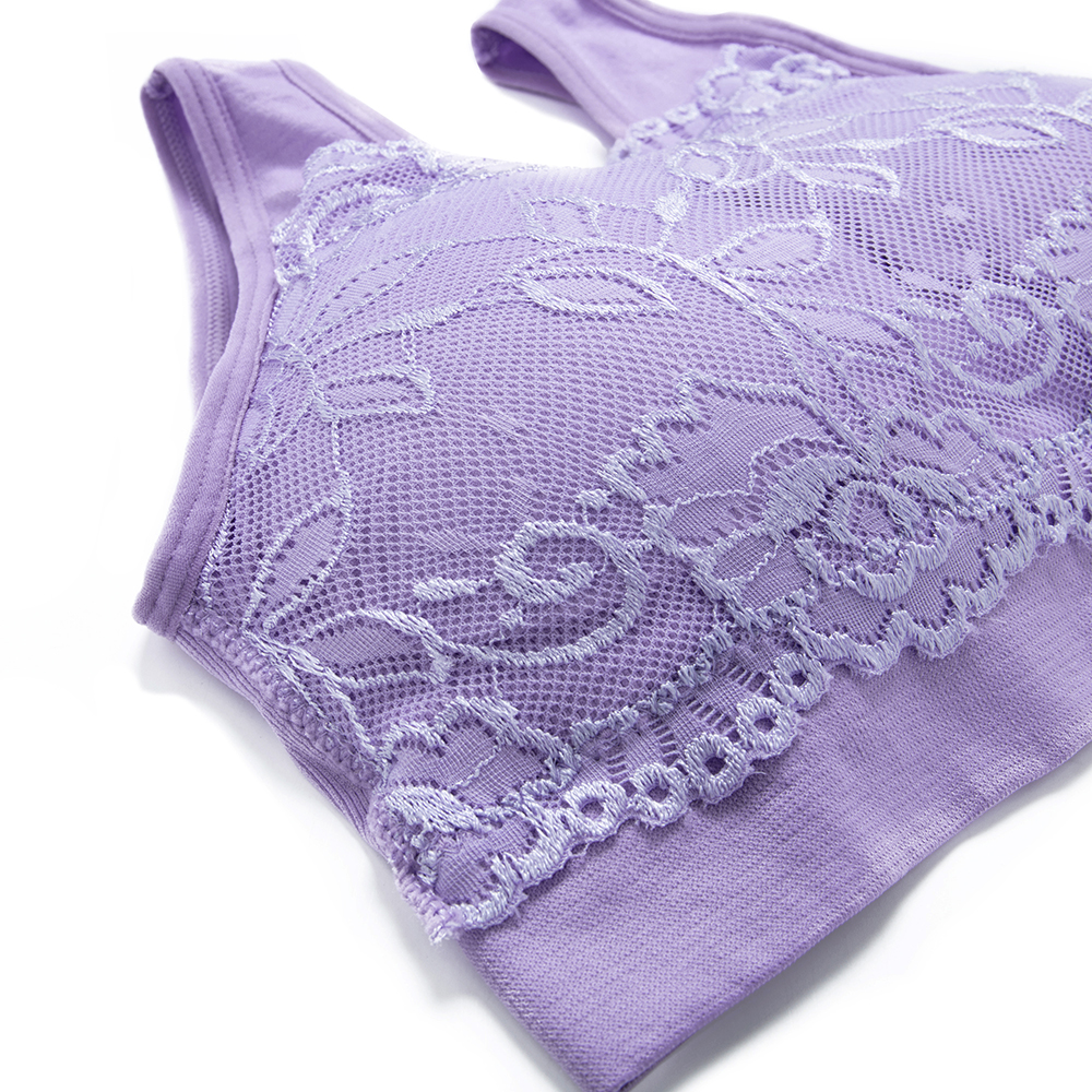 Ladies Yoga Sports Bras Padded Lace Back Elastane Stretch Vest Fitness Running - Picture 23 of 24