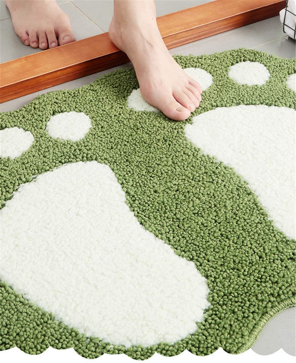 Non-Slip Bath Mat Cute Big Feet Absorbent Bathroom Rug Floor Mat