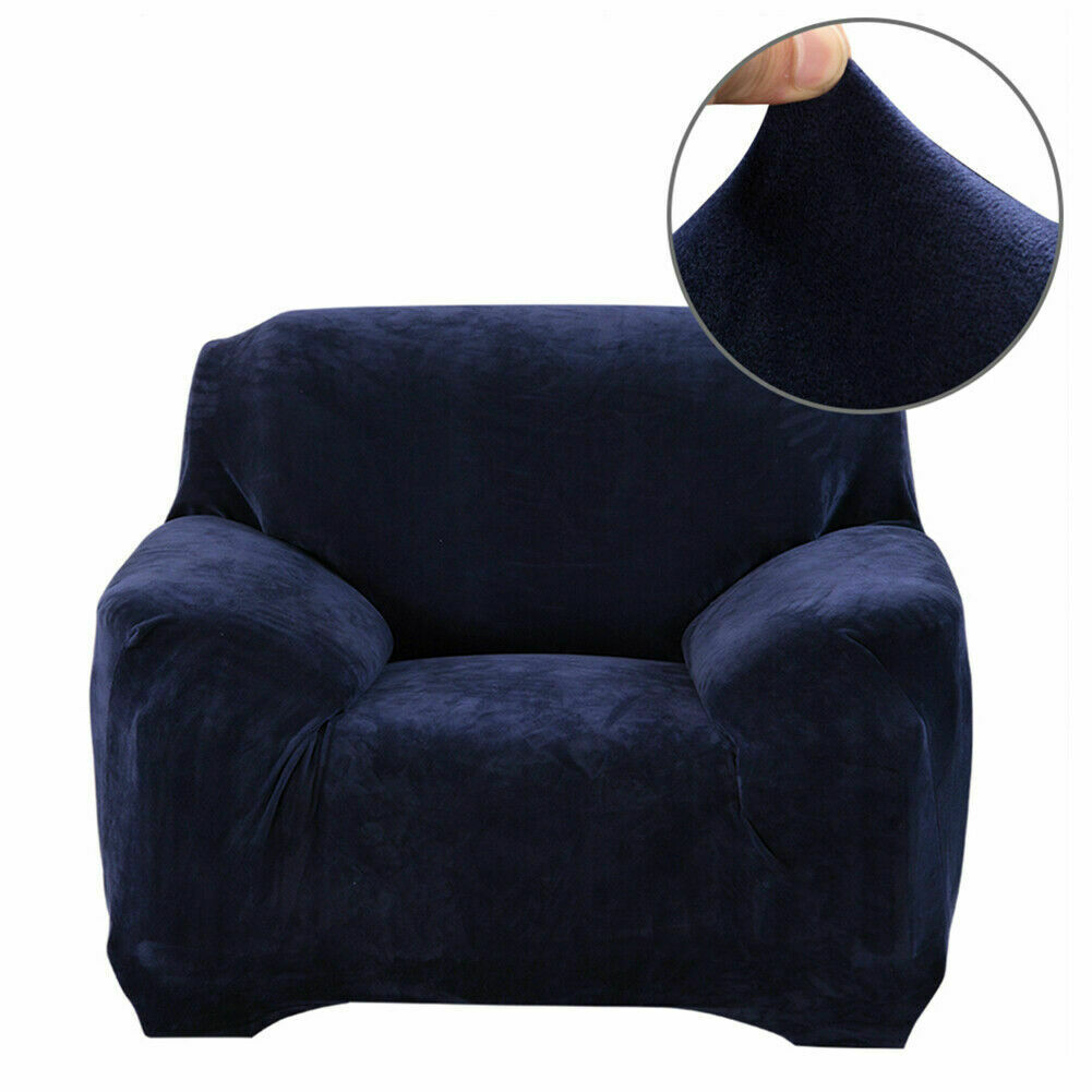 Dicke Samt Sofabezug Stretch 1/2/3/4 Sitz Couch Slipper Möbelschutz - Bild 14 von 74