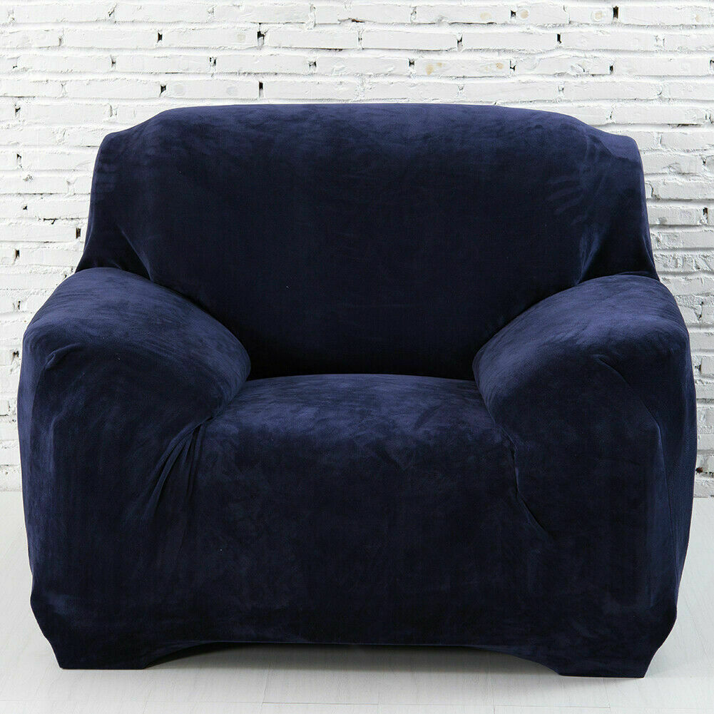 Dicke Samt Sofabezug Stretch 1/2/3/4 Sitz Couch Slipper Möbelschutz - Bild 15 von 74