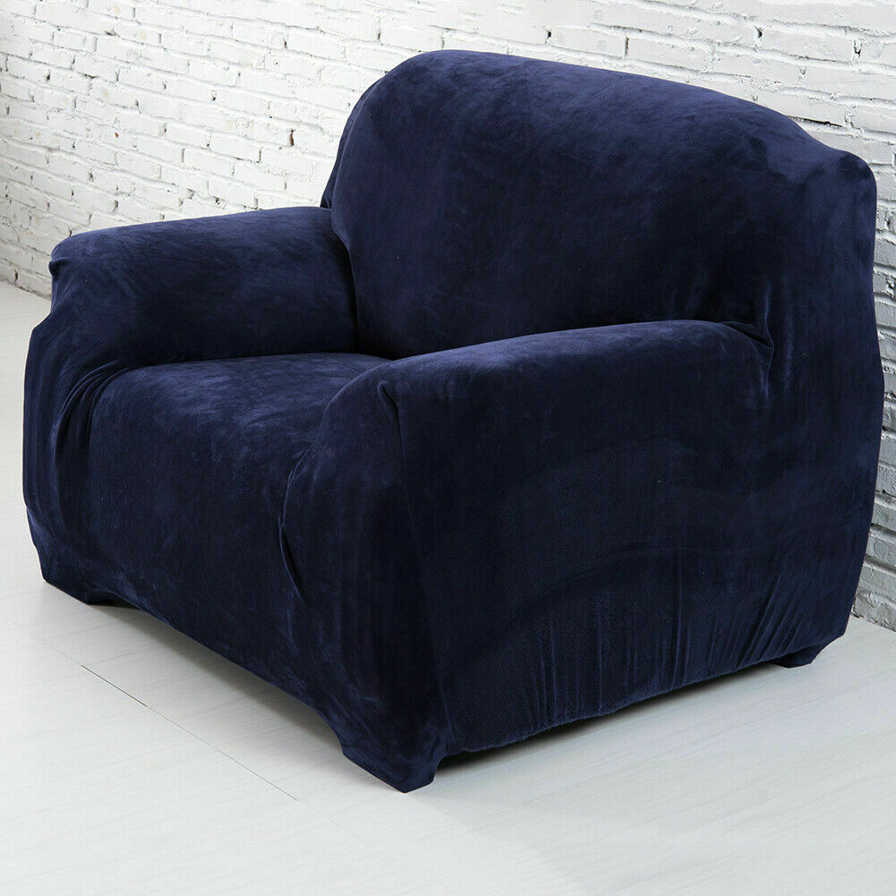 Dicke Samt Sofabezug Stretch 1/2/3/4 Sitz Couch Slipper Möbelschutz - Bild 16 von 74
