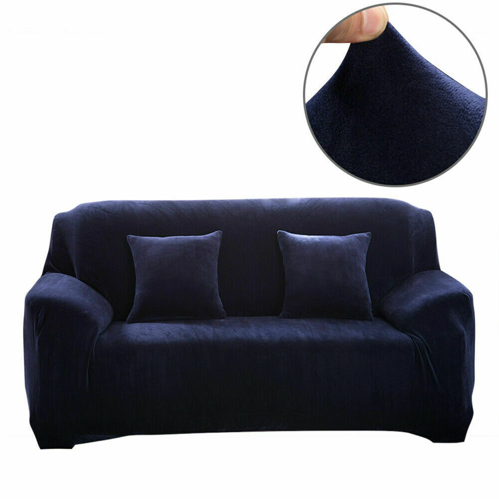 Dicke Samt Sofabezug Stretch 1/2/3/4 Sitz Couch Slipper Möbelschutz - Bild 19 von 74