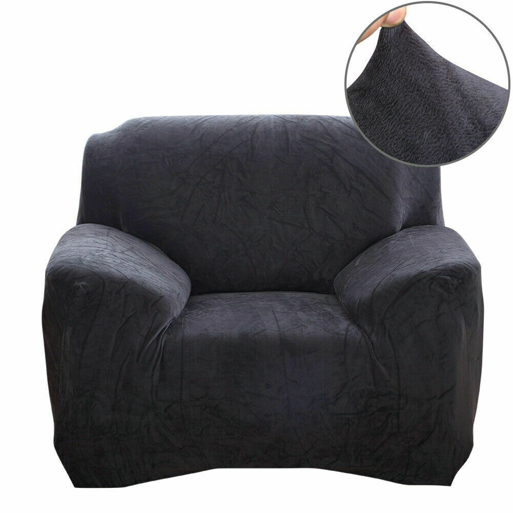 Dicke Samt Sofabezug Stretch 1/2/3/4 Sitz Couch Slipper Möbelschutz - Bild 44 von 74