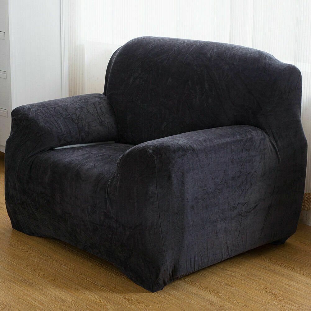 Dicke Samt Sofabezug Stretch 1/2/3/4 Sitz Couch Slipper Möbelschutz - Bild 46 von 74