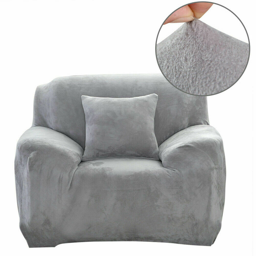 Dicke Samt Sofabezug Stretch 1/2/3/4 Sitz Couch Slipper Möbelschutz - Bild 55 von 74