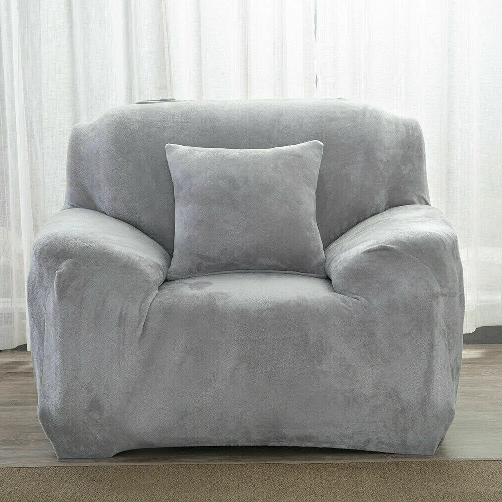 Dicke Samt Sofabezug Stretch 1/2/3/4 Sitz Couch Slipper Möbelschutz - Bild 56 von 74