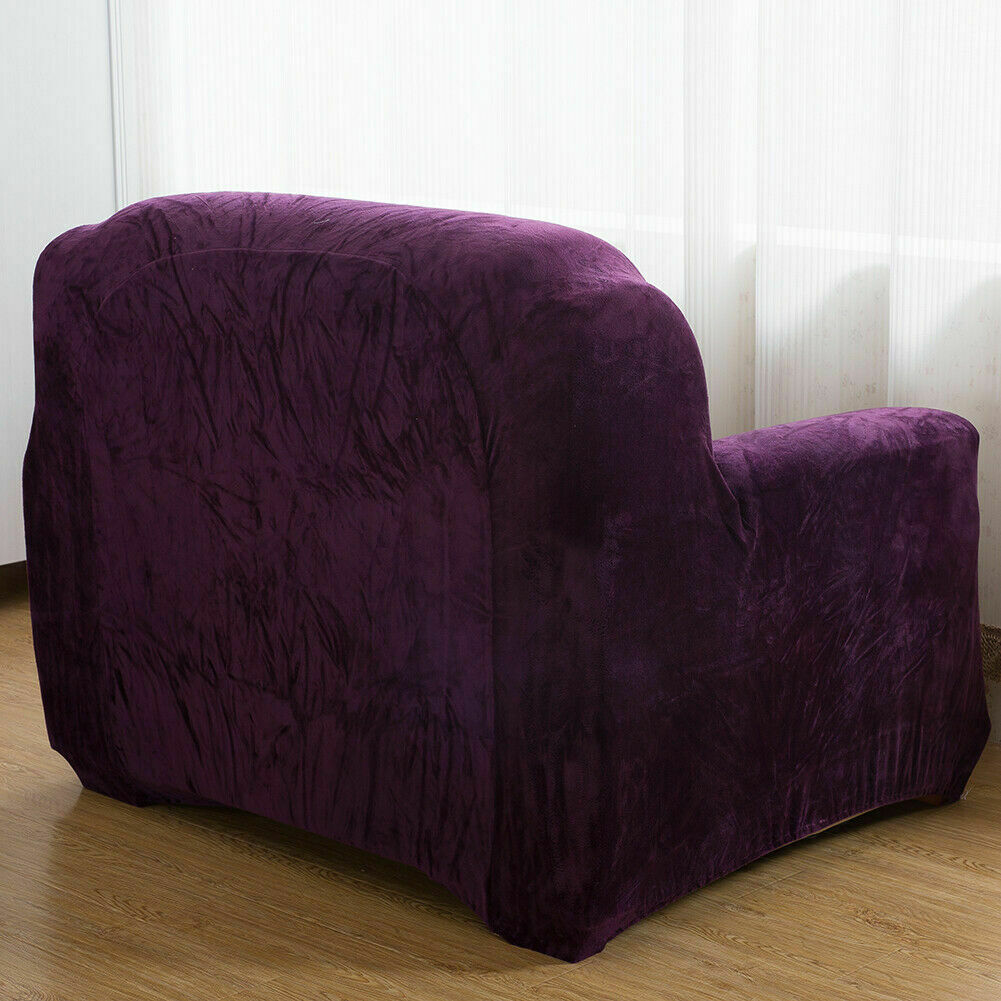 Dicke Samt Sofabezug Stretch 1/2/3/4 Sitz Couch Slipper Möbelschutz - Bild 68 von 74