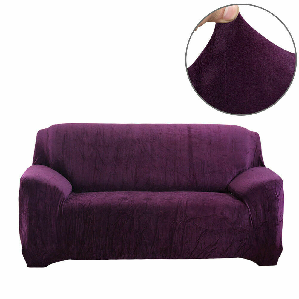 Dicke Samt Sofabezug Stretch 1/2/3/4 Sitz Couch Slipper Möbelschutz - Bild 71 von 74