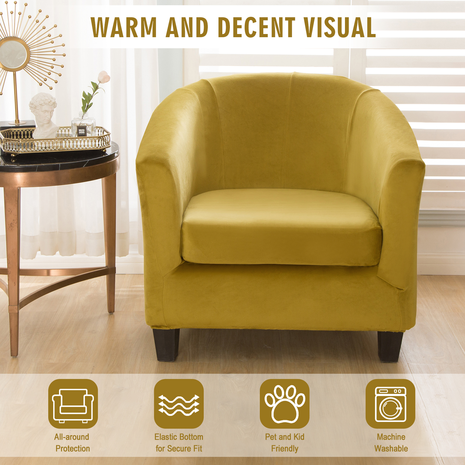 Mustard tub chair discount cover