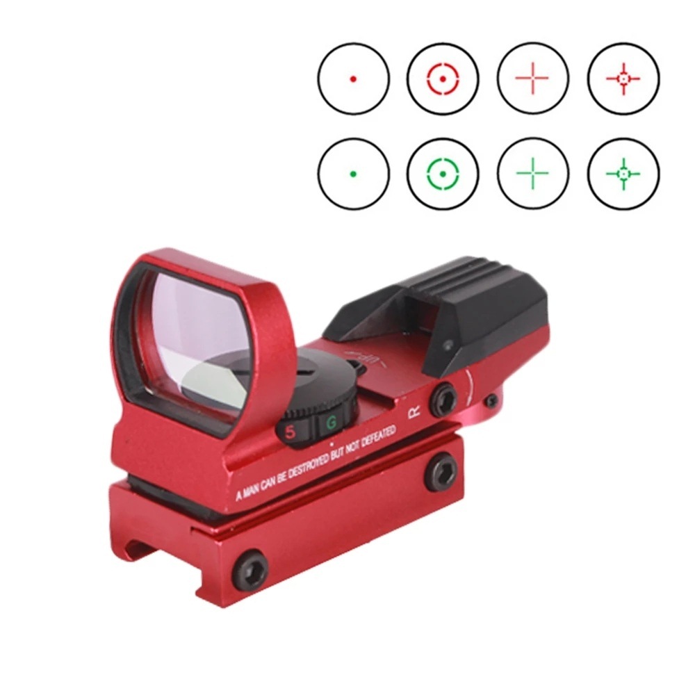 Hunting Optics 20mm Rail Riflescope Holographic Red Dot Sight Reflex 4 Reticle 