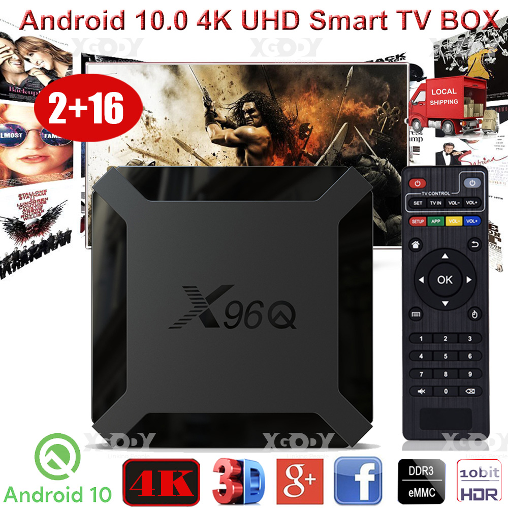 2020 X96Q Android 10.0 OS 2+16G WIFI HDMI2.0 4K HD Smart TV BOX USB ...