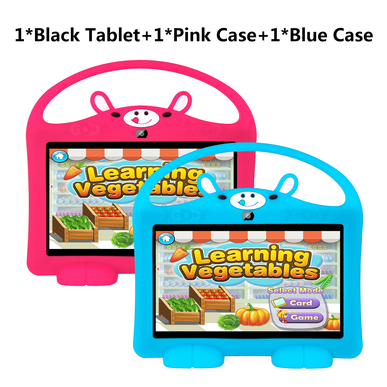 Tablet+Pink Case+Blue Case