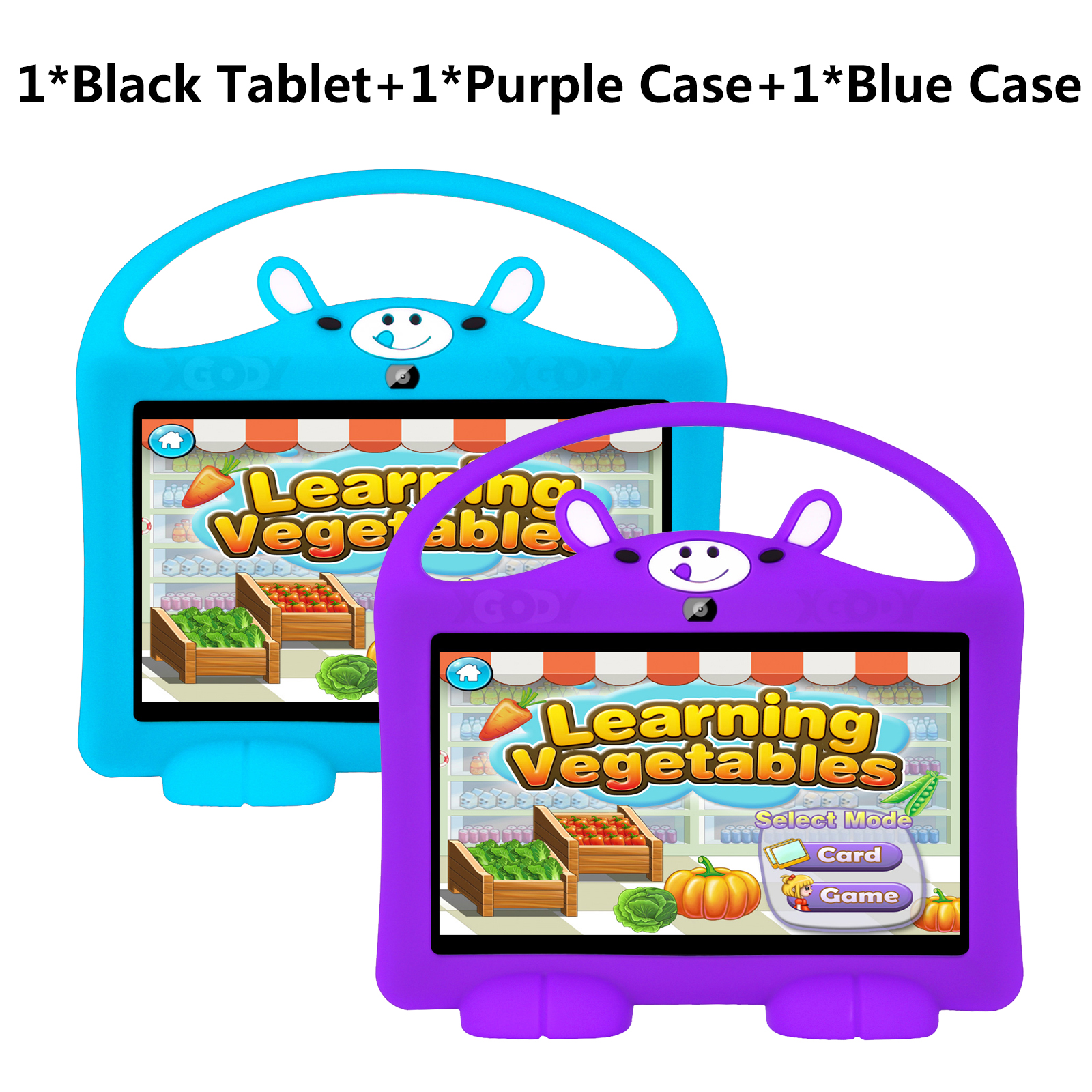 Tablet+Blue Case+Purple Case
