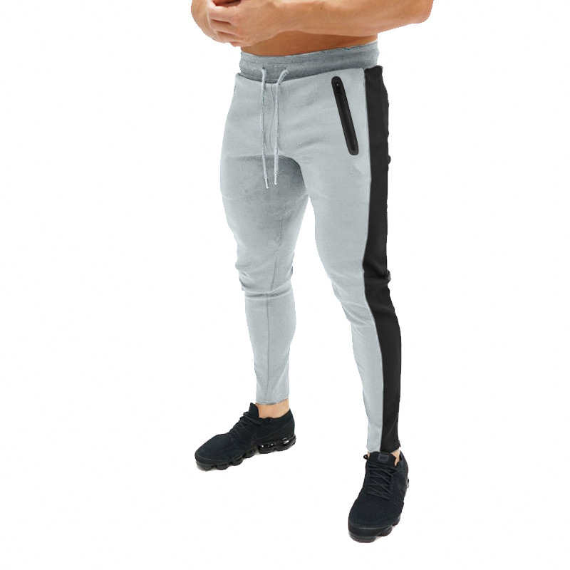 Top Men's Gym Jogger Pants Fit Workout Running With Zipper Pockets Slim ...