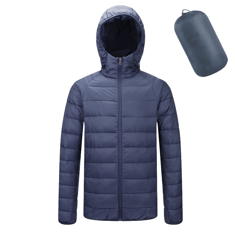 Giubbotto imbottito con cappuccio impacchettabile impermeabile leggero uomo nuovo stile - Foto 6 di 9