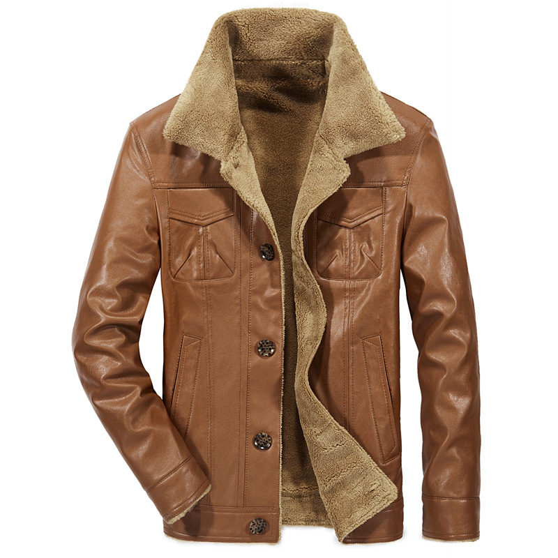 Cappotto pelliccia uomo pelle nuovo giacca giovane più velluto spesso abbigliamento - Foto 7 di 10