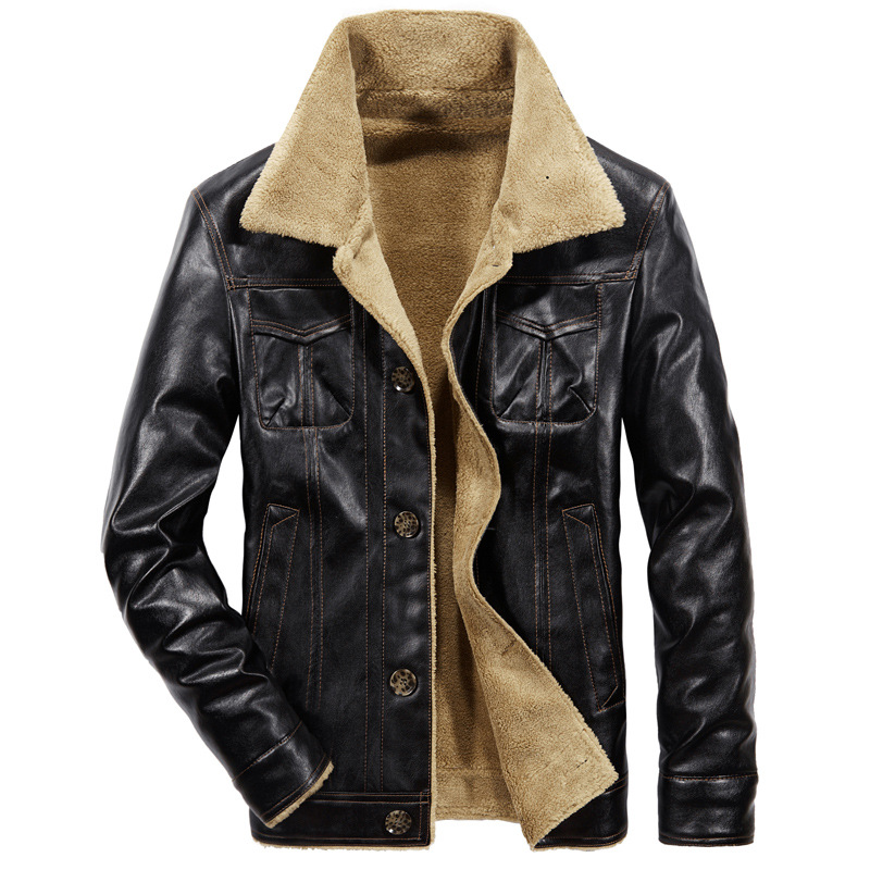 Cappotto pelliccia uomo pelle nuovo giacca giovane più velluto spesso abbigliamento - Foto 9 di 10