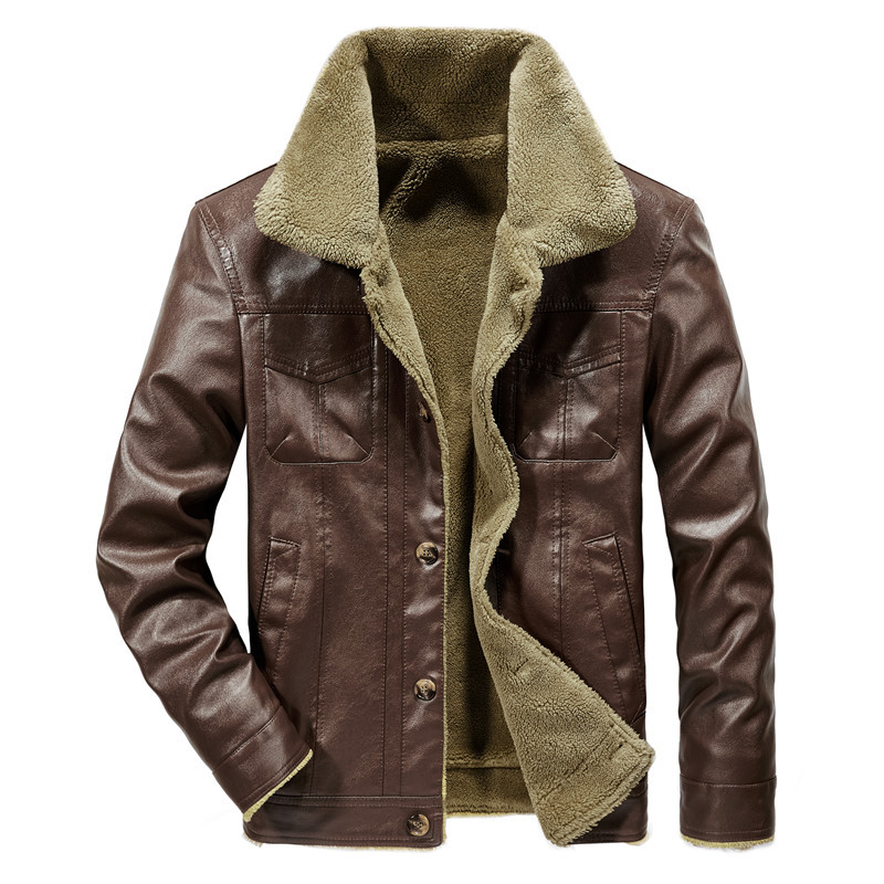 Cappotto pelliccia uomo pelle nuovo giacca giovane più velluto spesso abbigliamento - Foto 10 di 10