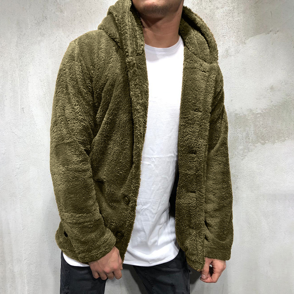 Winter Explosion Men's Double-sided Fleece Hooded Jacket Fleece Single ...