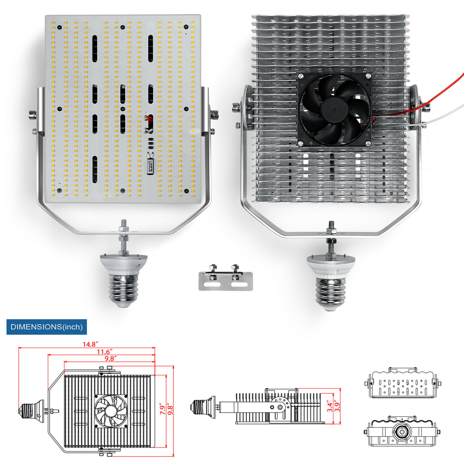 ETL DLC 300W Shoebox LED Retrofit Kits E39 Mogul Base LED Parking Lot Area Light - Picture 9 of 22