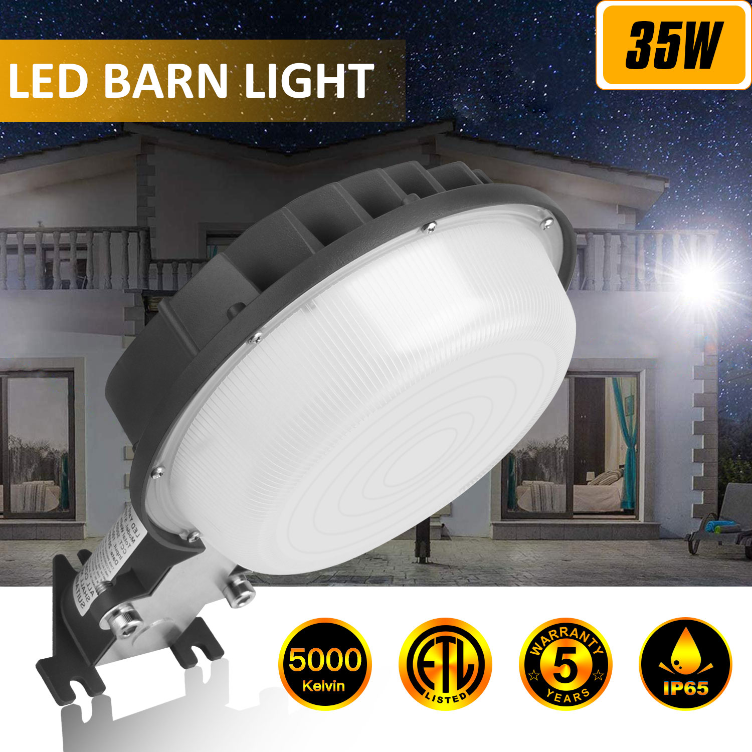 LED Barn Lights Dusk to Dawn Photocell Outdoor Security Area Lighting Wall Mount - Picture 10 of 19