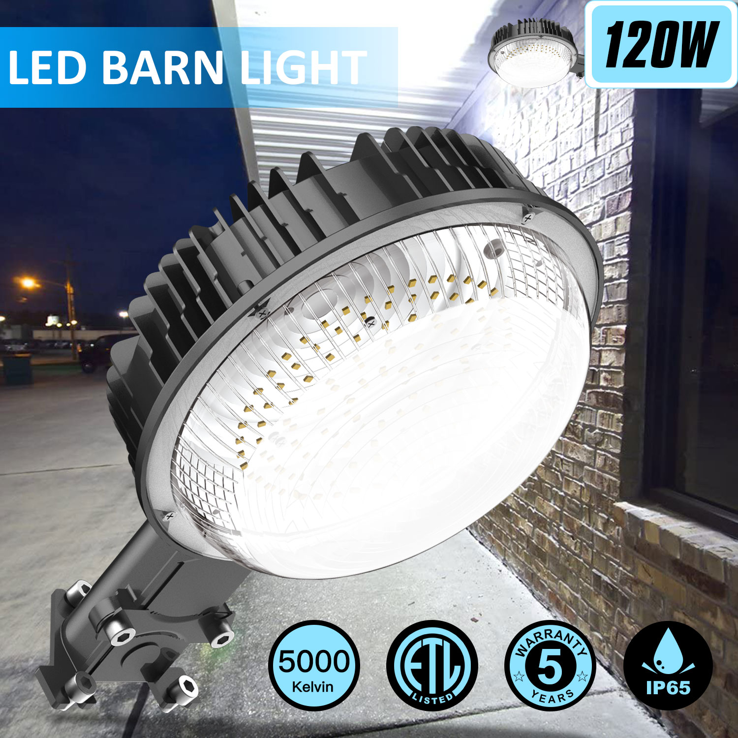 LED Barn Lights Dusk to Dawn Photocell Outdoor Security Area Lighting Wall Mount - Picture 18 of 19