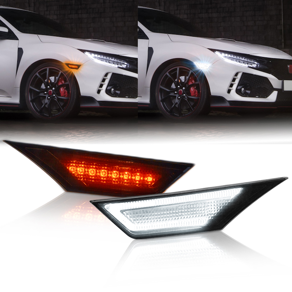 For 20162020 Honda Civic Smoke Front Bumper Reflector Side Marker