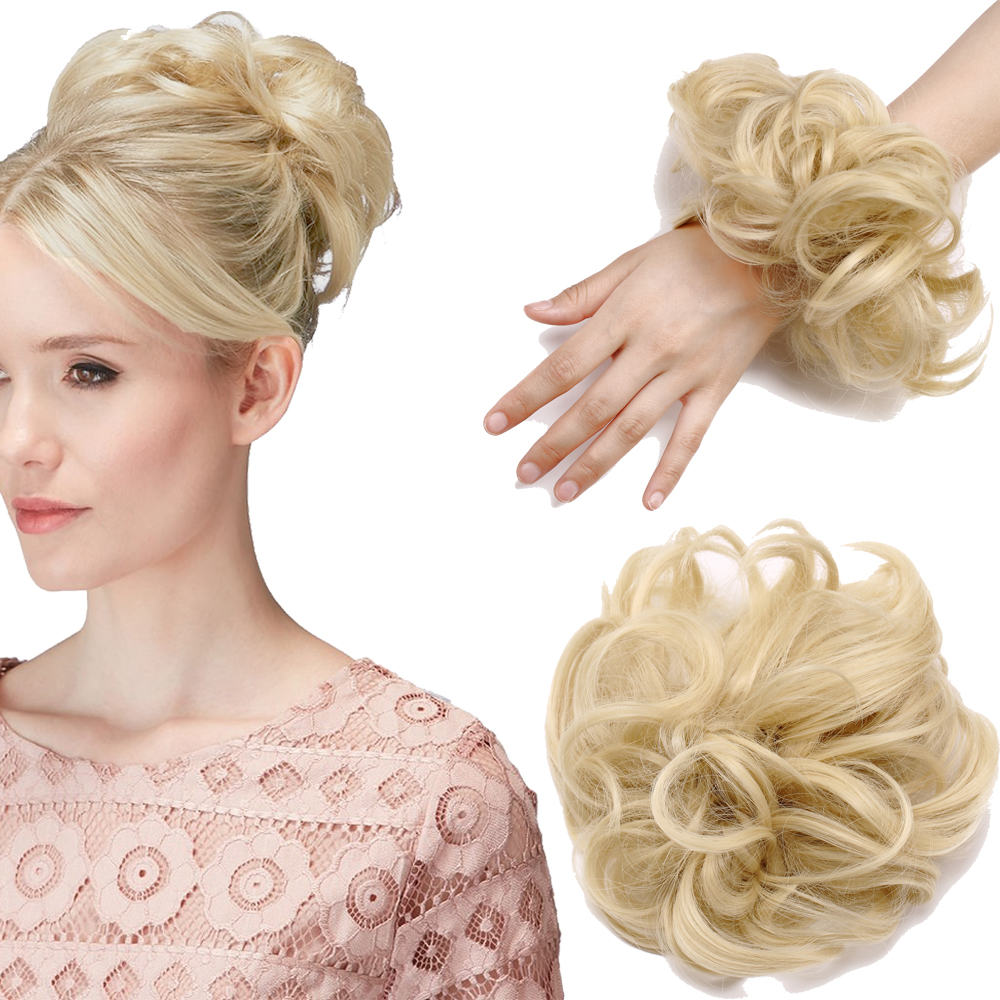 Women's Natural Chignon Messy Bun Hair Piece Up Scrunchie Human Hair  Extensions | eBay