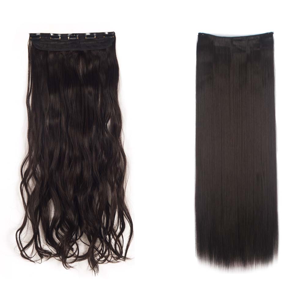 Straight Curly Clip In on Hair Extensions Clip In One Piece Half