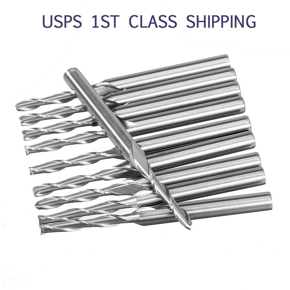 2pcs 1.5mm Single Flute Carbide Spiral End Mills Router Bit 8mm CEL